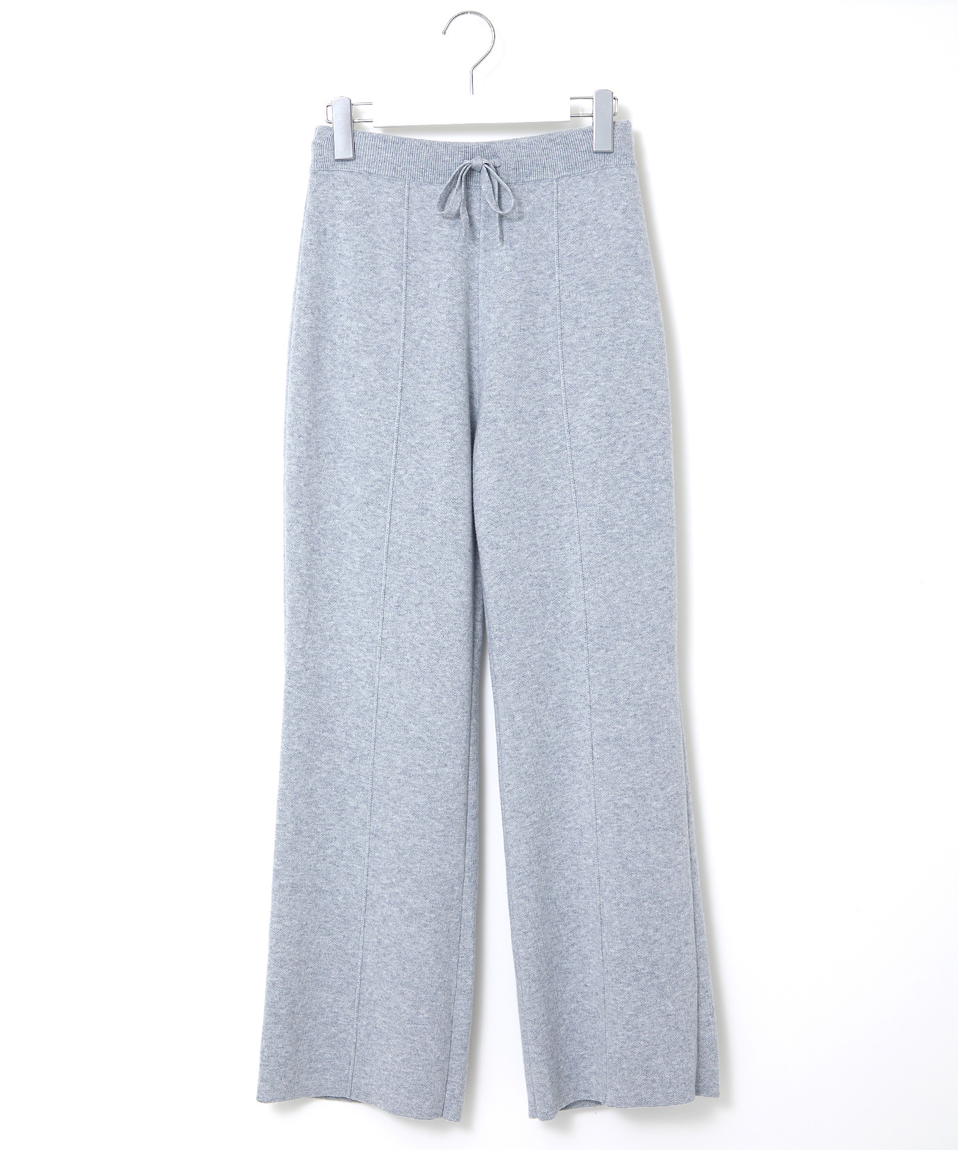 レディース ピンタック ダブルジャカード ニットパンツ【手洗いOK