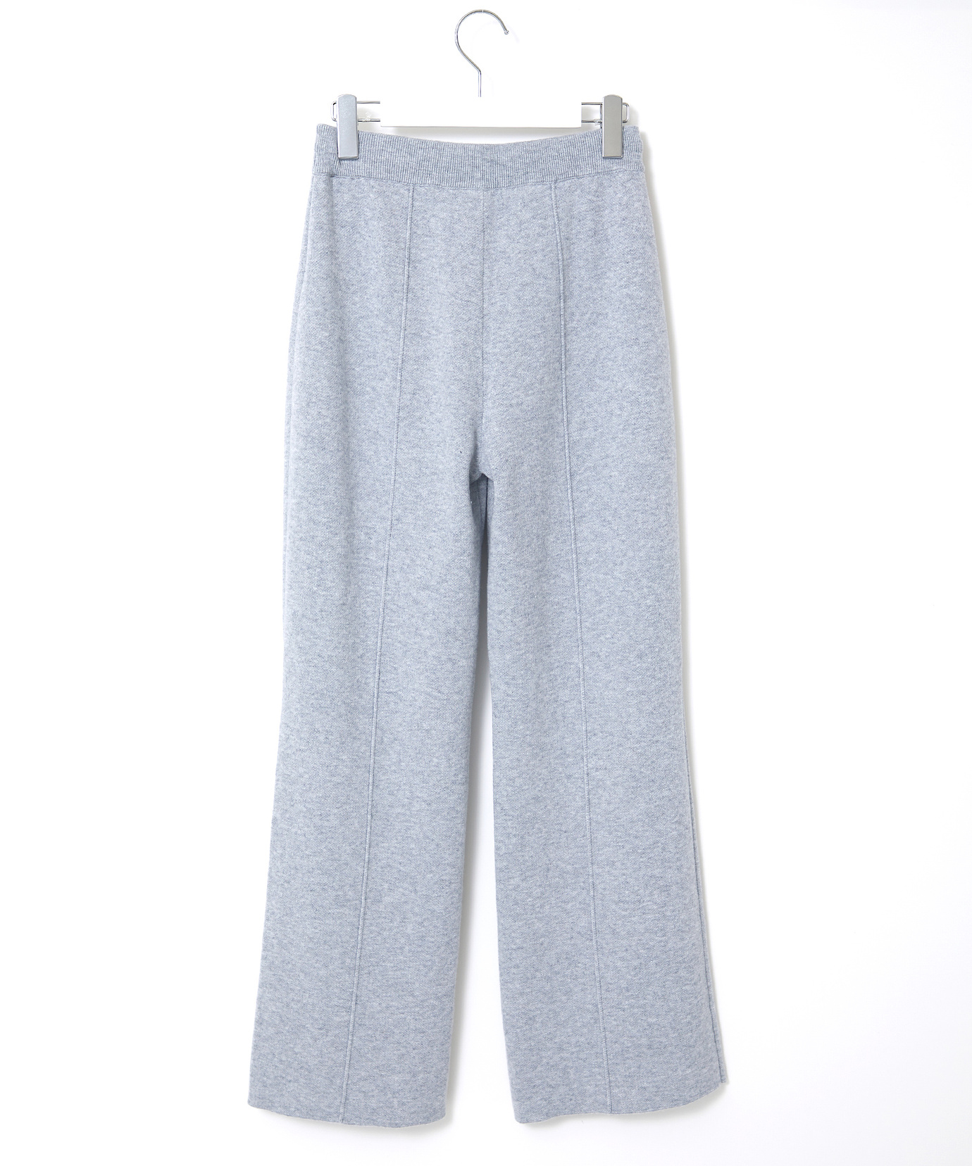 レディース ピンタック ダブルジャカード ニットパンツ【手洗いOK