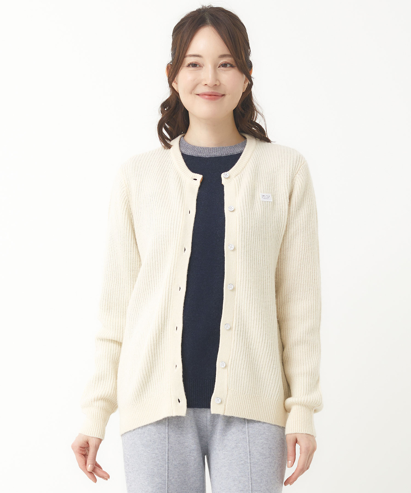 レディース ウールブレンド ロゴワッペン カーディガン通販 [2003