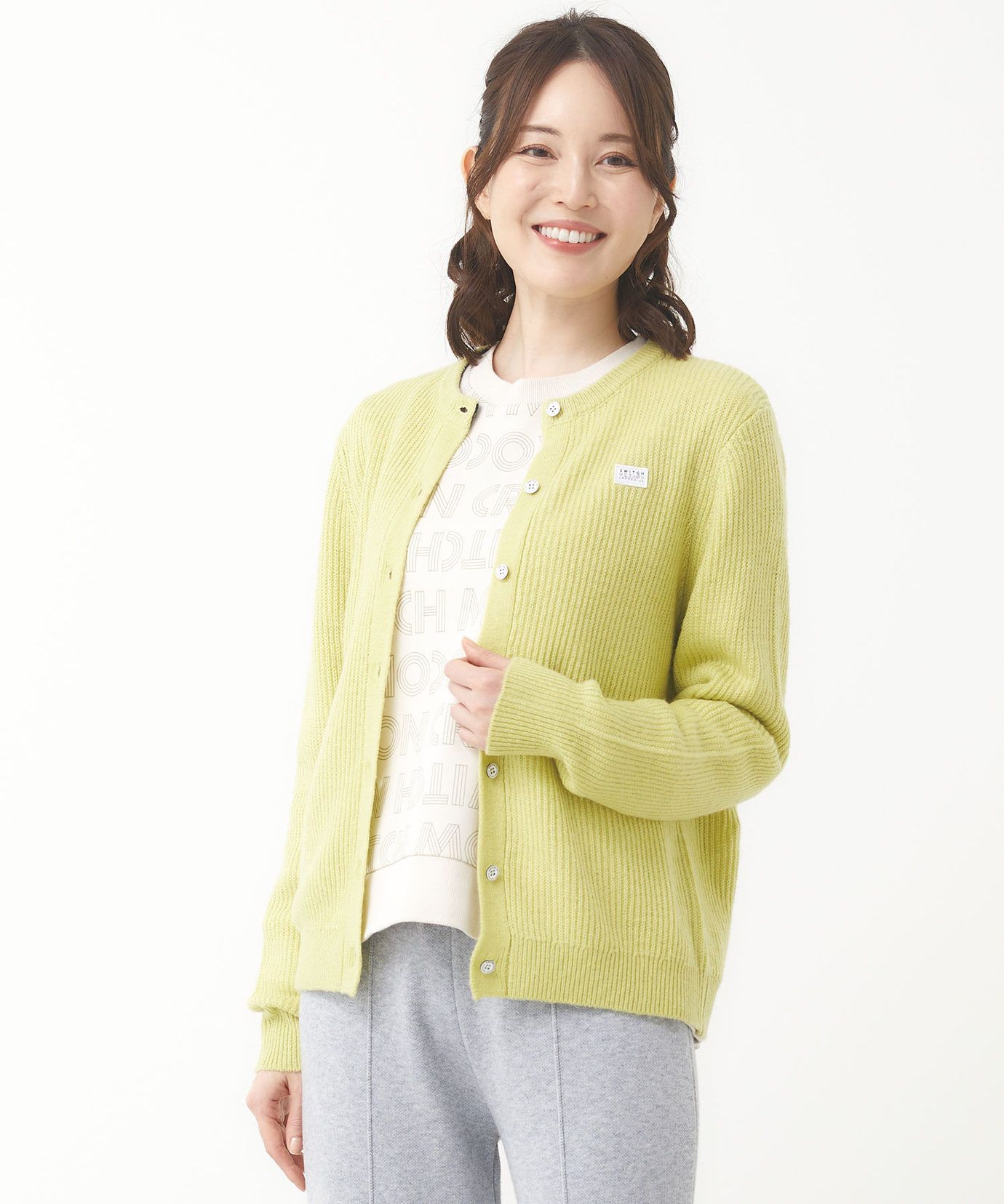 レディース ウールブレンド ロゴワッペン カーディガン通販 [2003