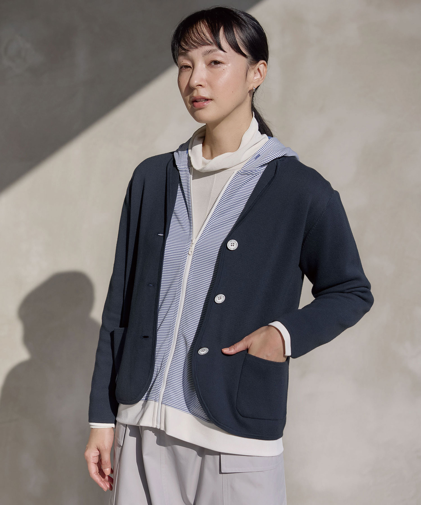 レディース ミラノリブ テーラード ニットジャケット通販 [2003-51302