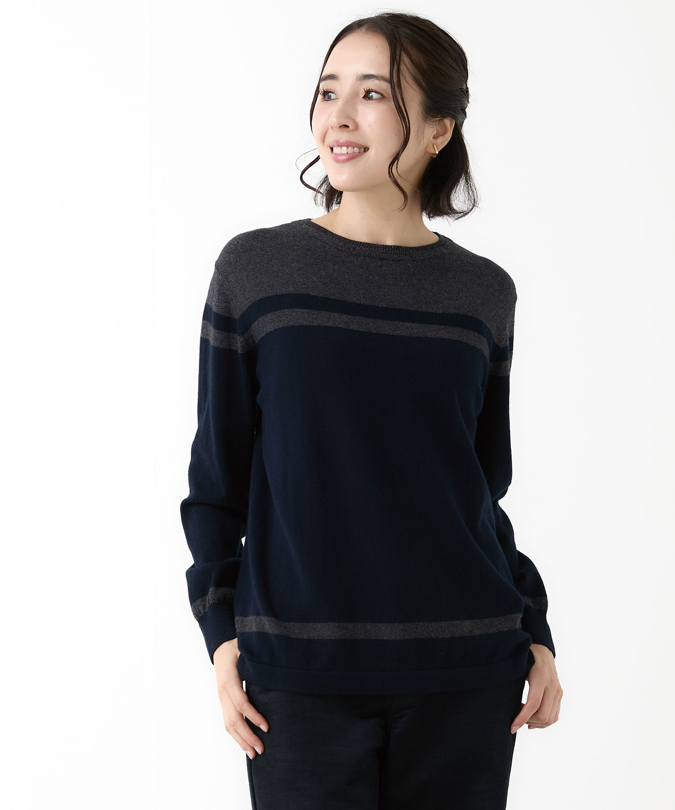 レディース パネル配色切り替え プルオーバー【手洗いOK】通販