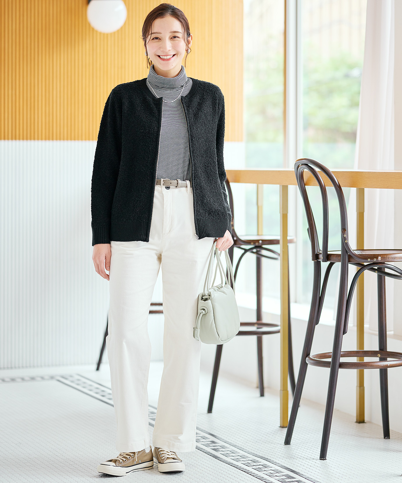 レディース ブークレー ジップ ニットアウター通販 [2003-57302