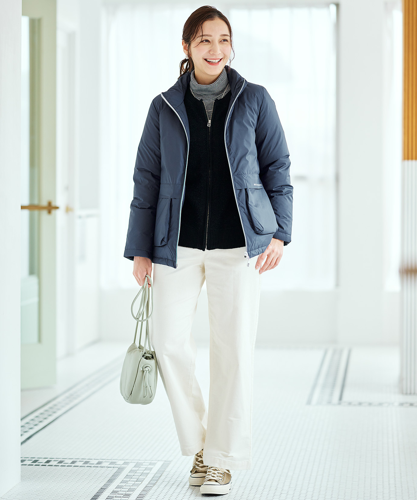 レディース ブークレー ジップ ニットアウター通販 [2003-57302