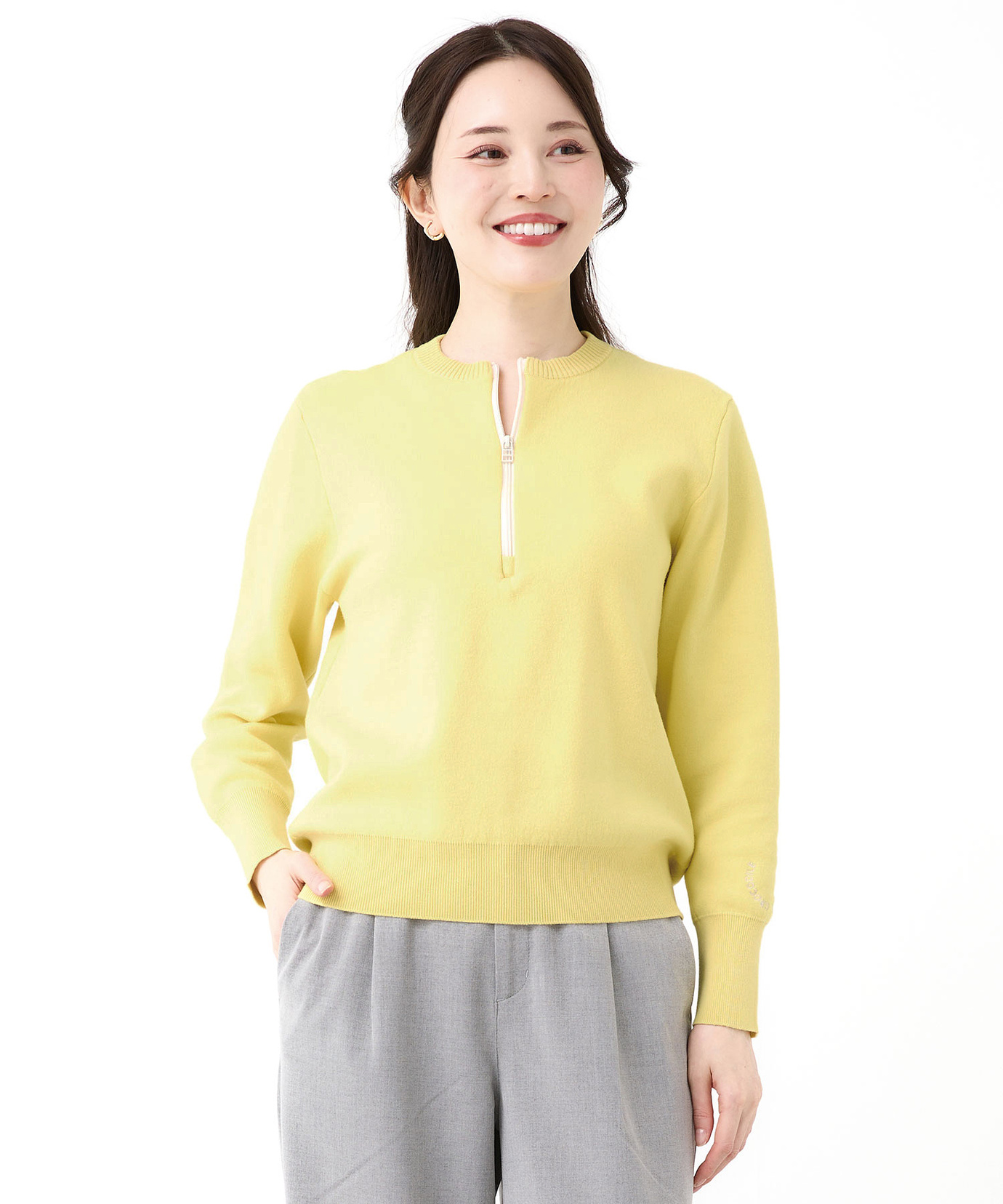 レディース ハーフジップ プルオーバー ニット通販 [2003-57303