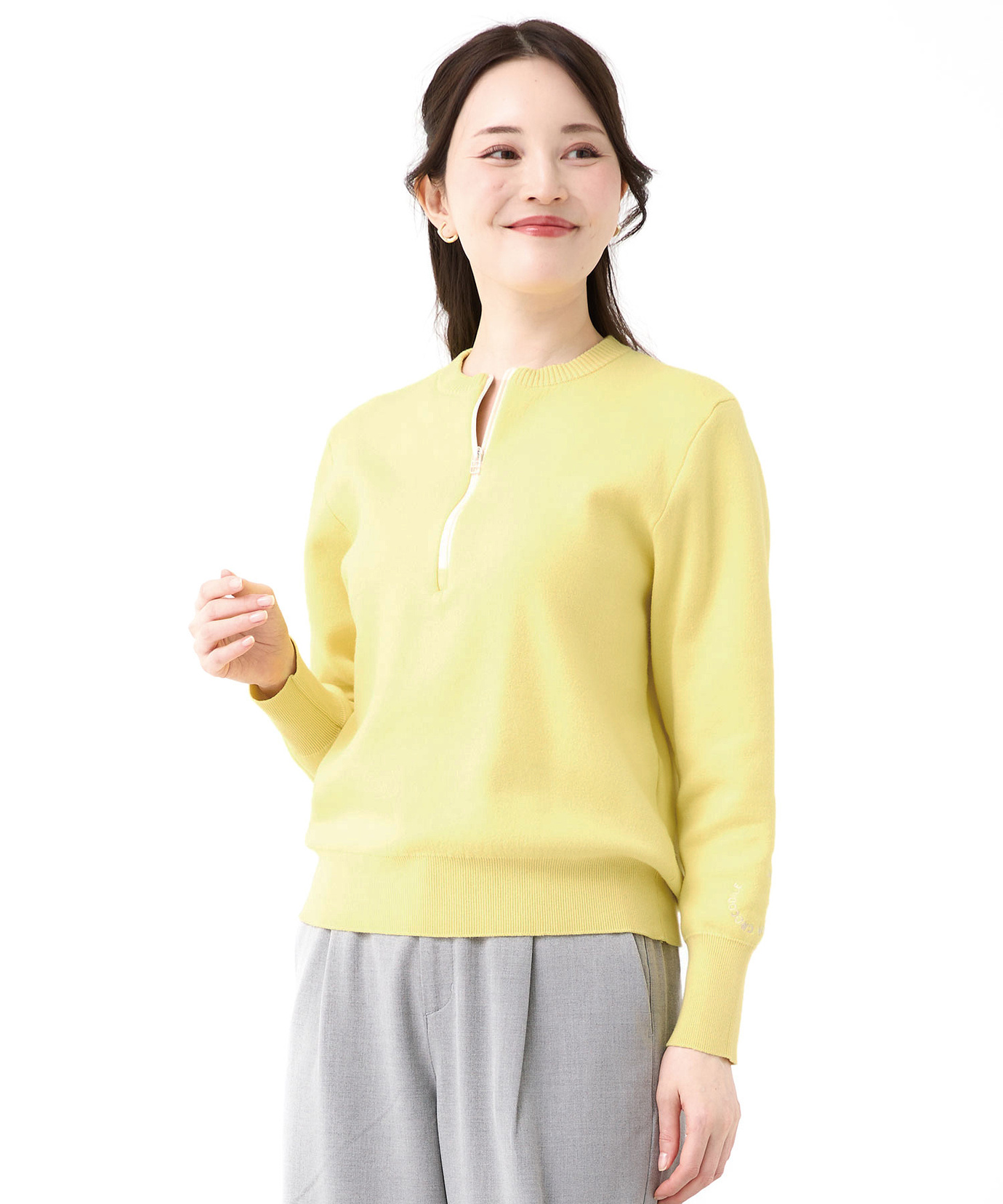 レディース ハーフジップ プルオーバー ニット通販 [2003-57303