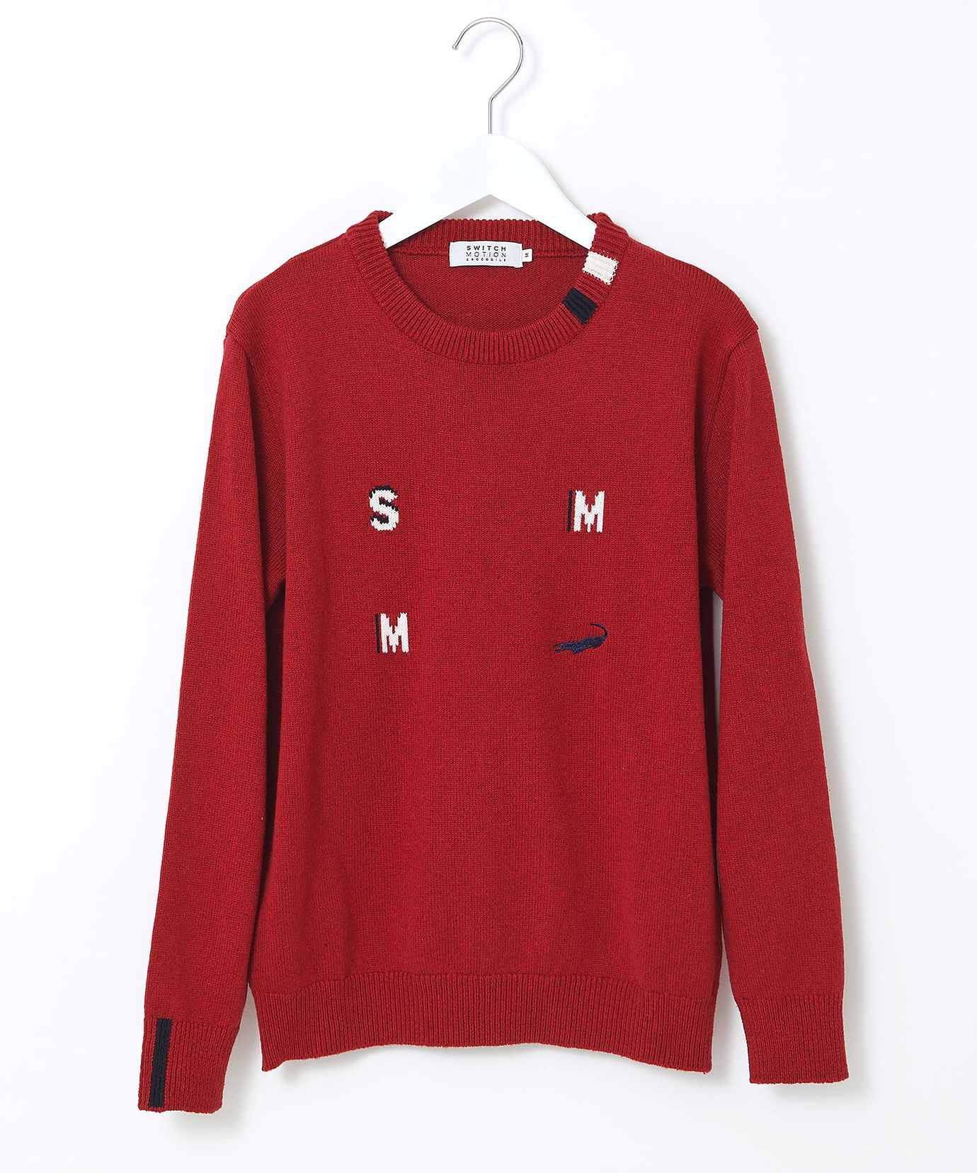 レディース ロゴ クルーネック ニット【日本製】通販 [2003-57304