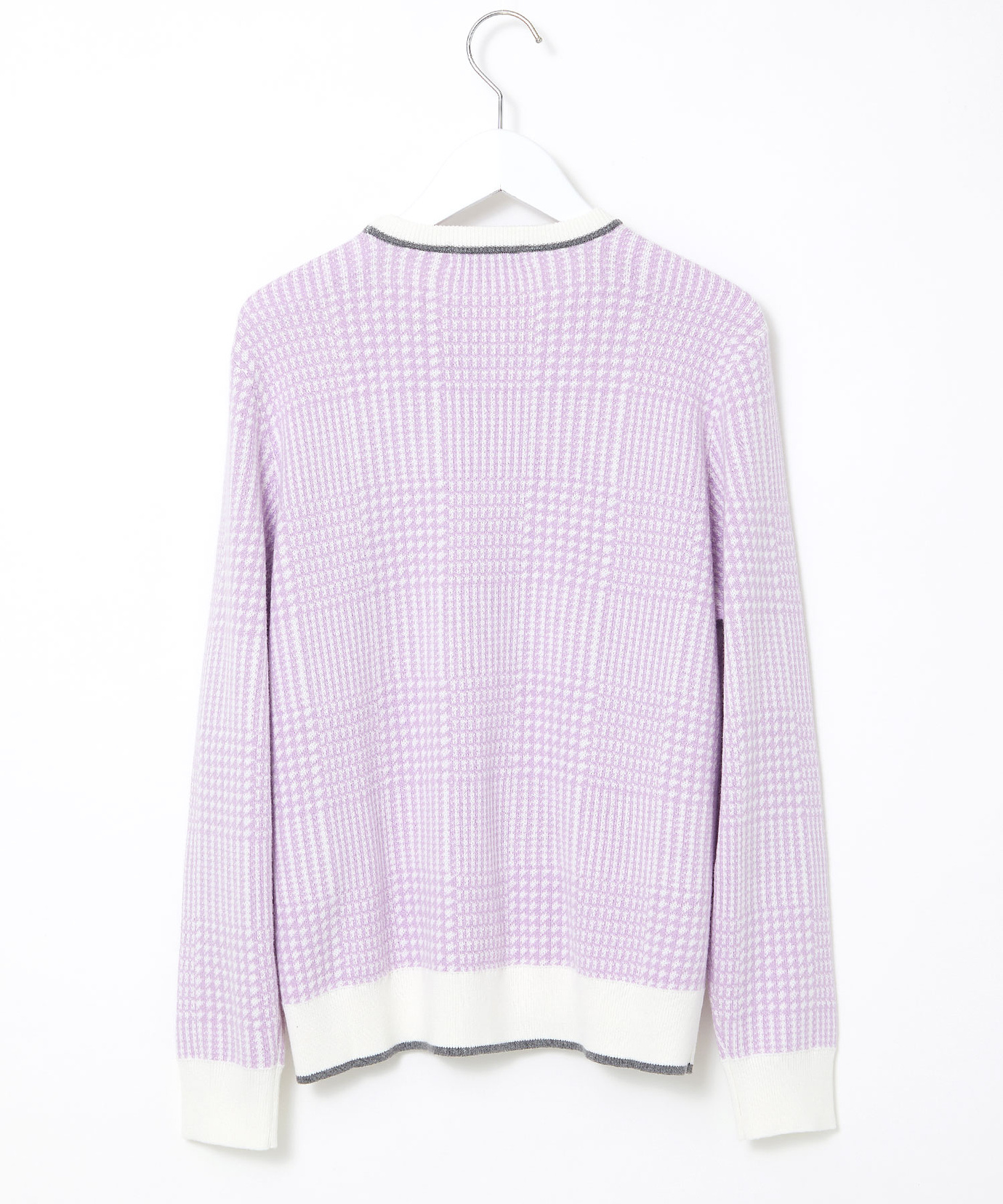 レディース ウールブレンド 千鳥柄チェック 配色 ニット通販 [2003