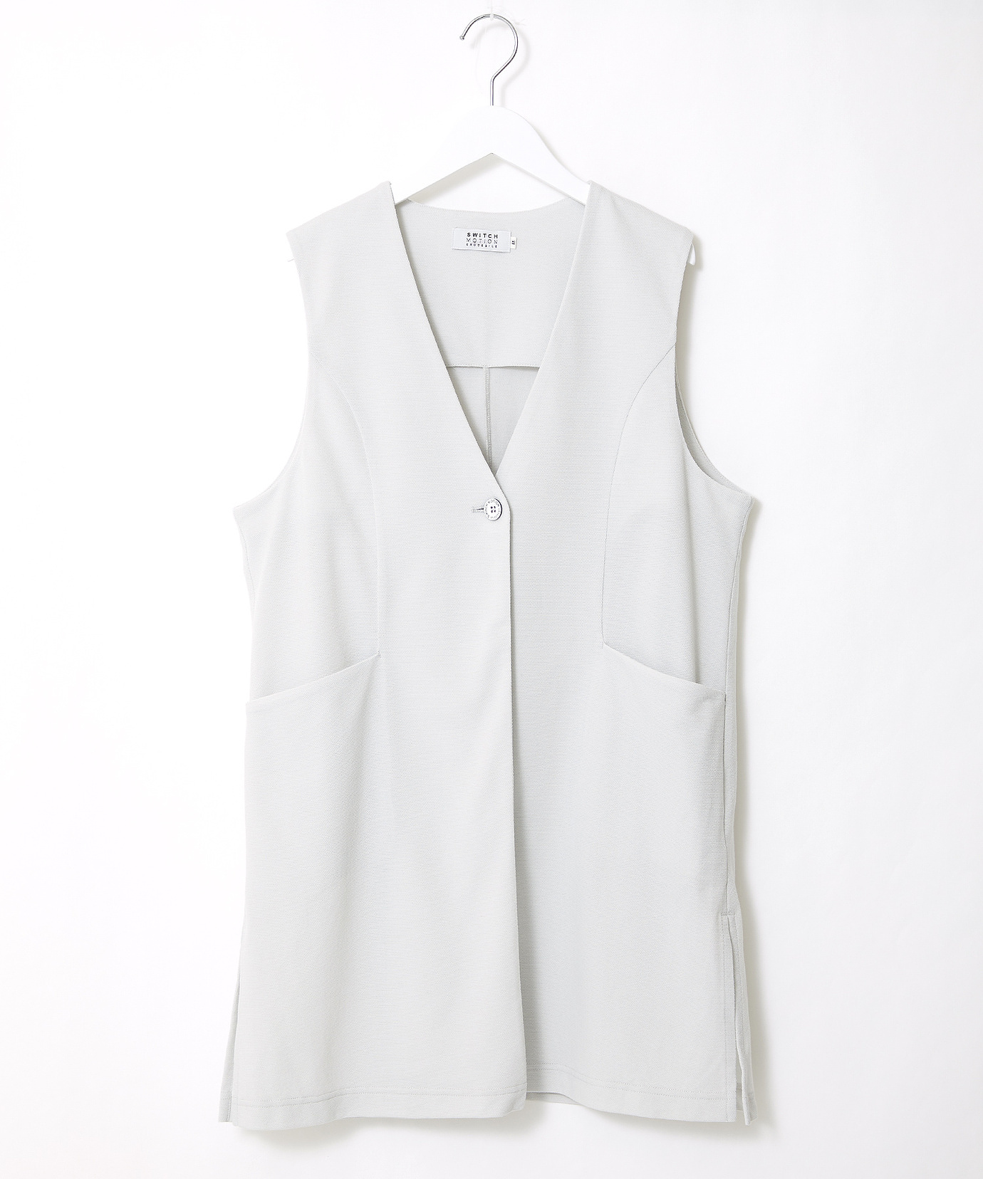 アナイ　リネンオックステーラードジレ　オフホワイト　パールボタン　36 アナイ リネンオックステーラードジレ オフホワイト パールボタン 36