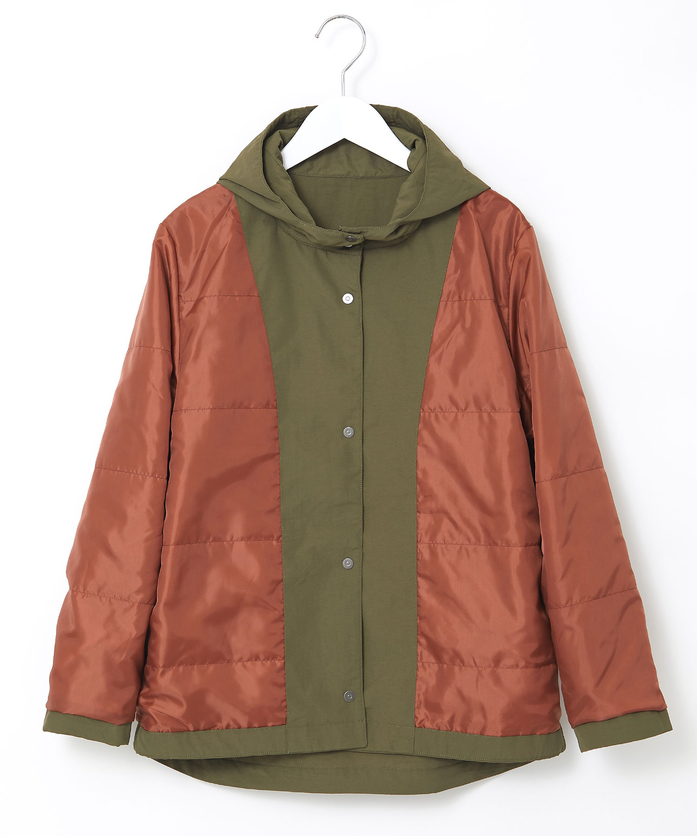 レディース フード付き ドットボタン デザインジャケット通販 [2004