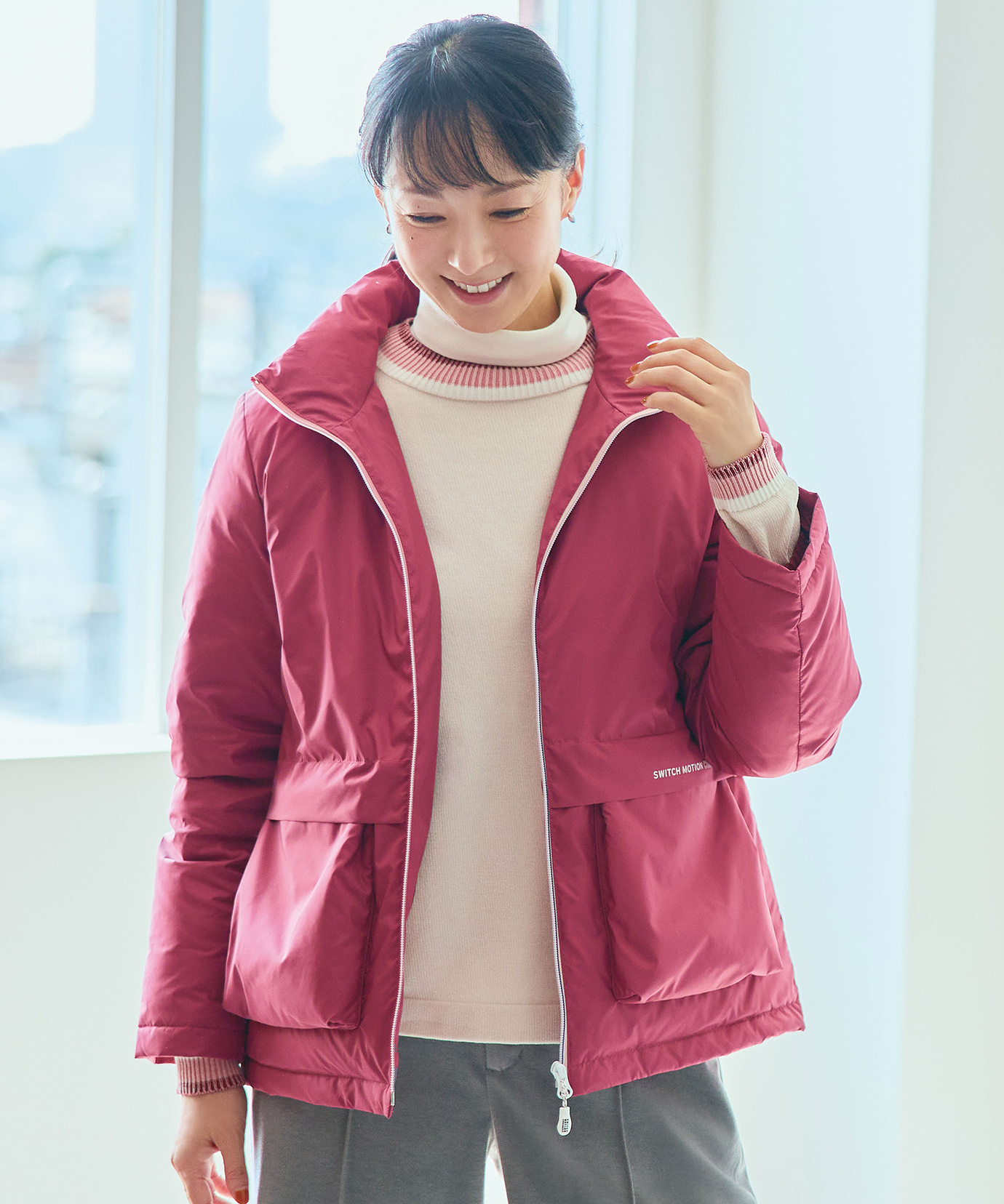 レディース ショートダウンブルゾン【撥水加工】通販 [2004-57403