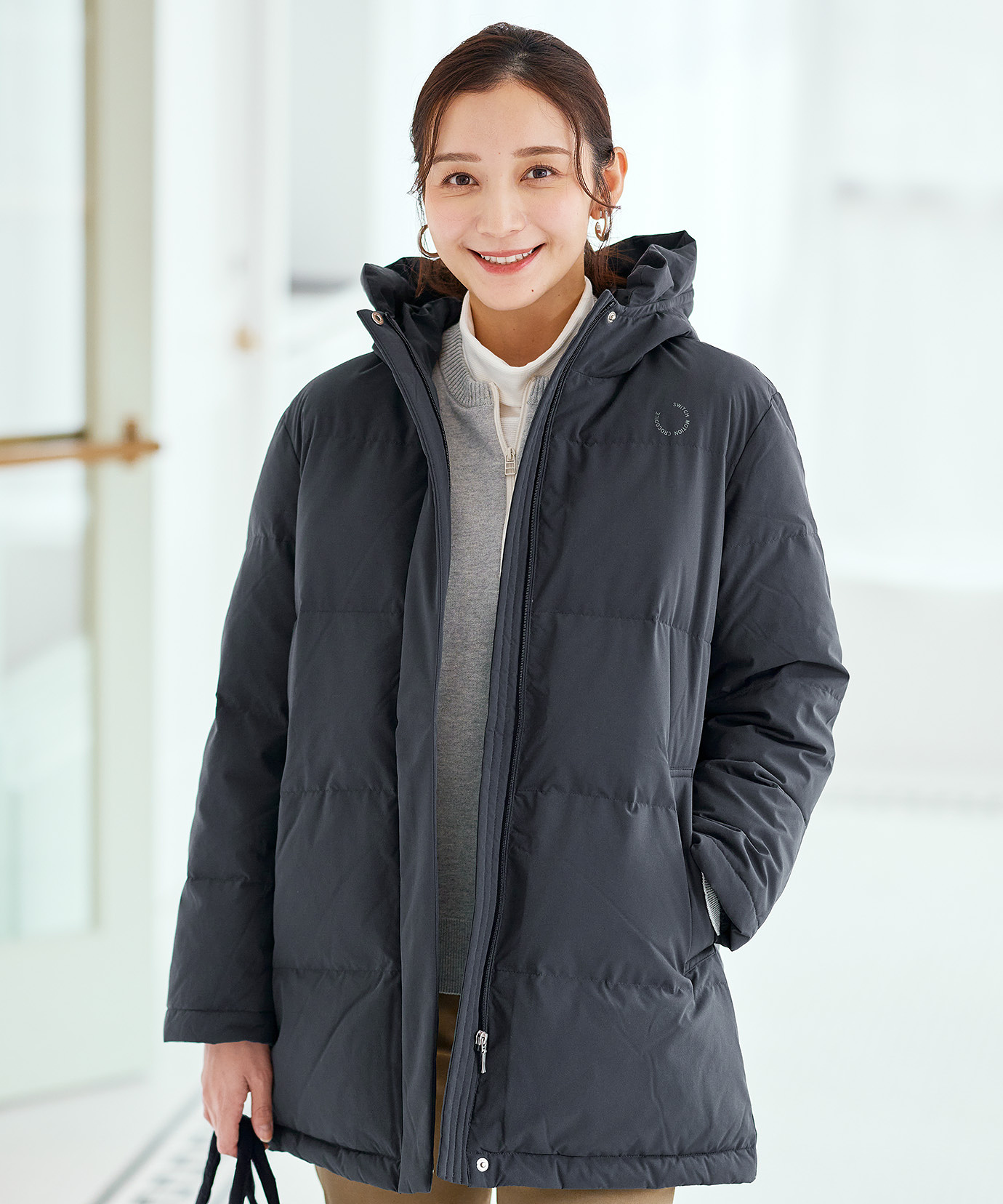 レディース ストレッチ ミドル ダウン ジャケット【撥水加工】通販