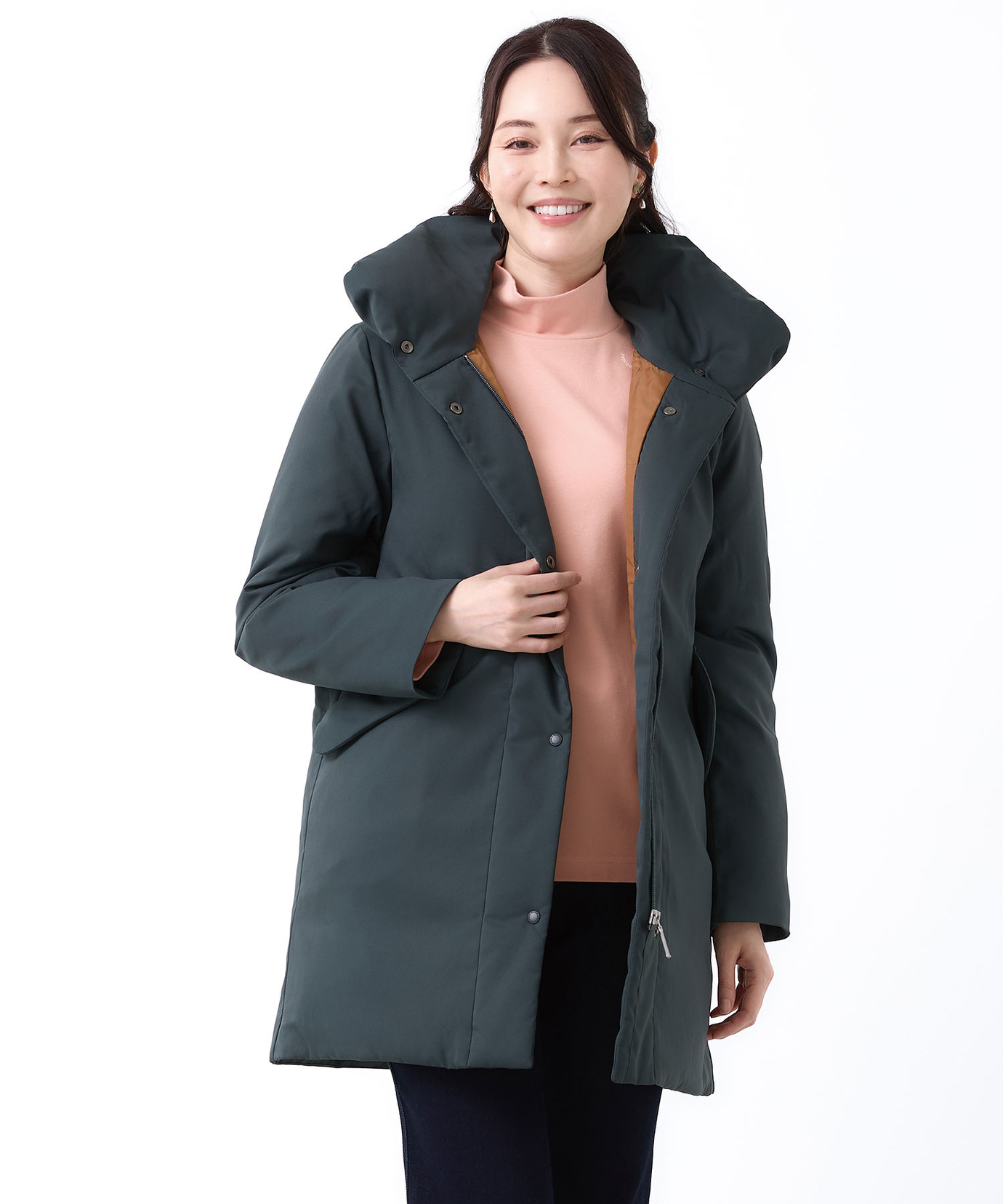 レディース ツイル ロングダウンコート【撥水加工】通販 [2004-58401