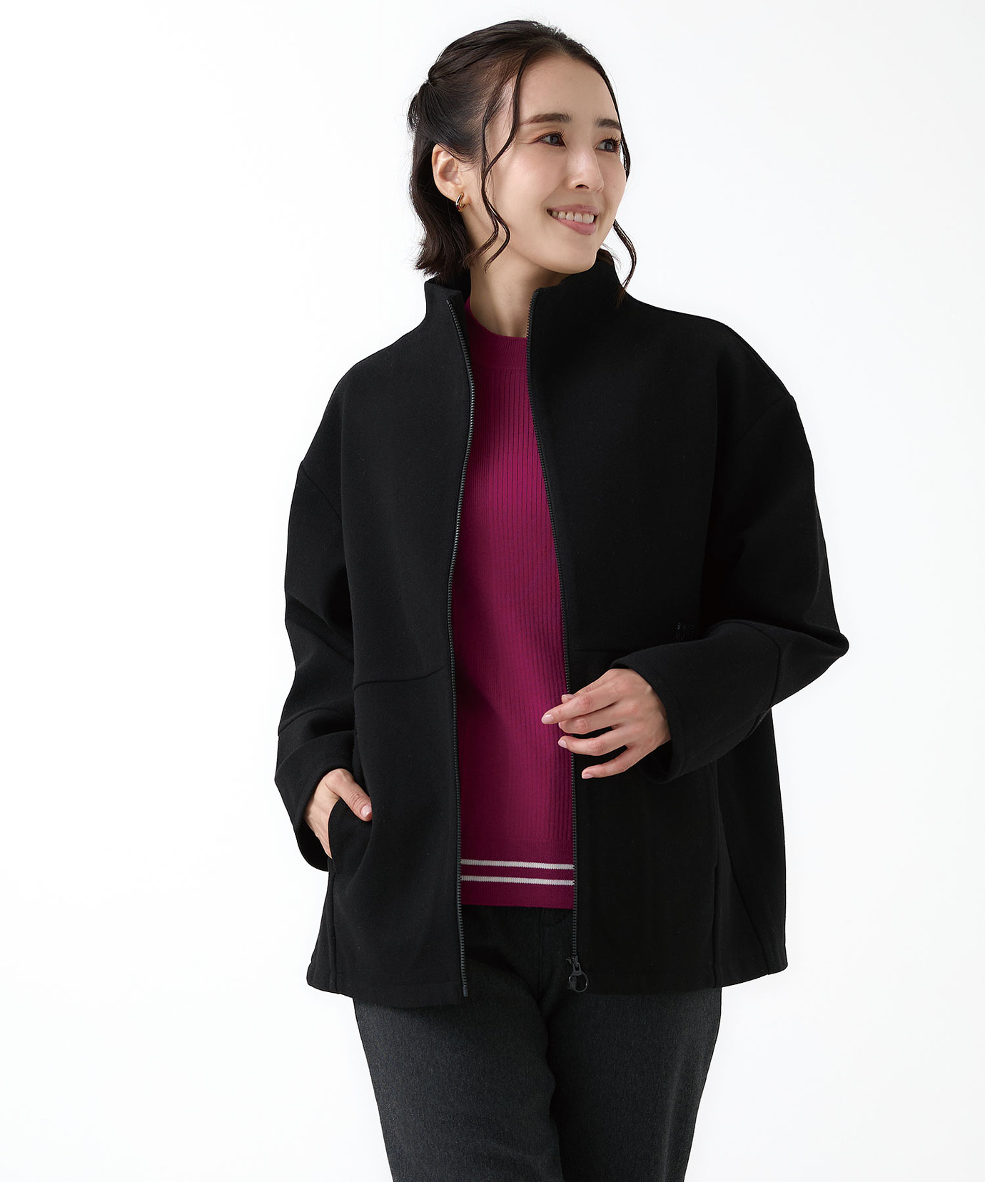 90s BRANDINI ウールシャツ ジャケット ジップアップ XXL 黒 SOLD OUT】OLD NAVY オールドネイビー ウール混紡 ジップアップ