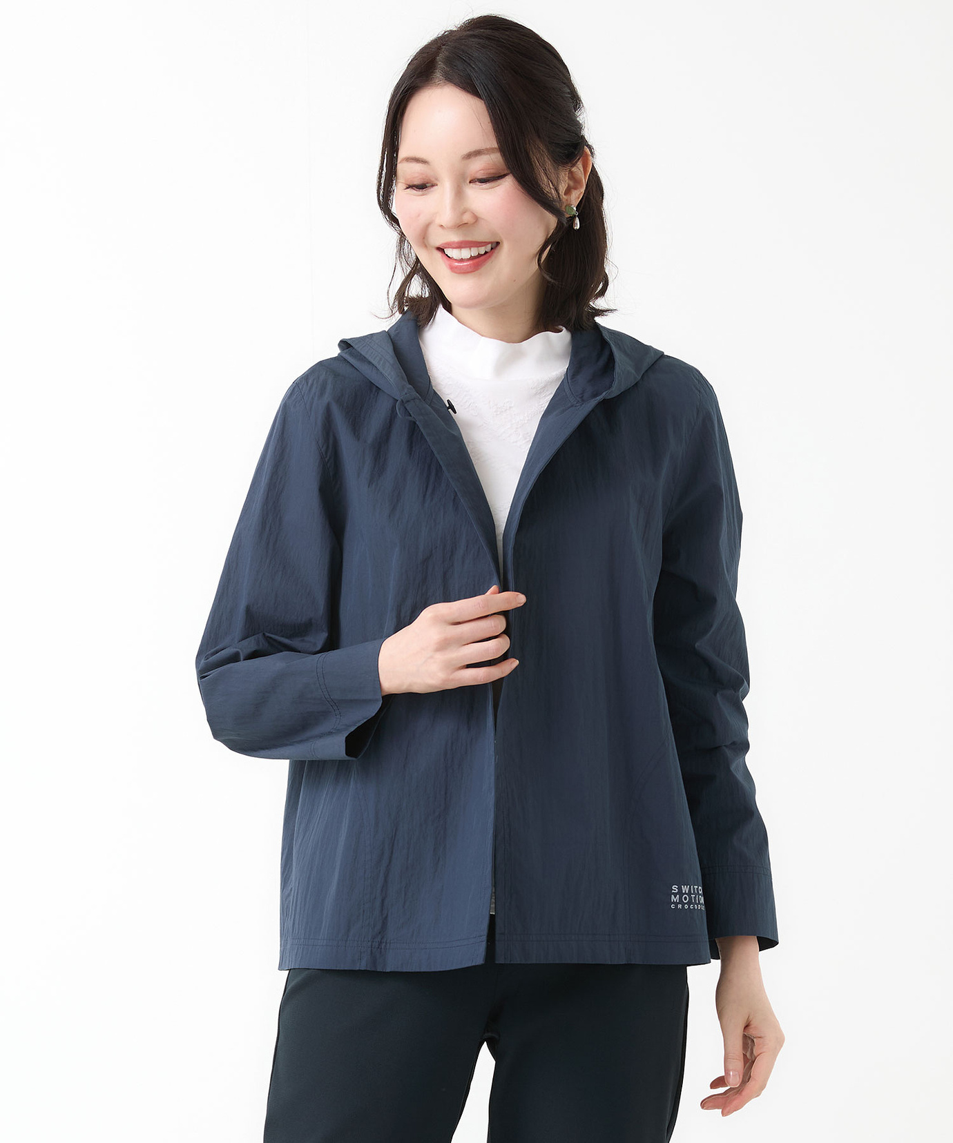 レディース フロントボタン フーデッドジャケット【手洗いOK】通販