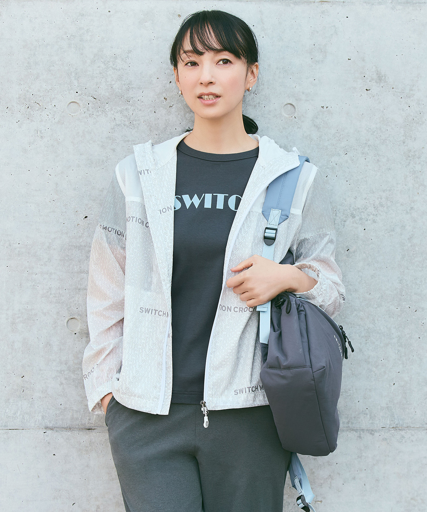 レディース ロゴプリント ドッキング ブルゾン【手洗いOK】【撥水加工