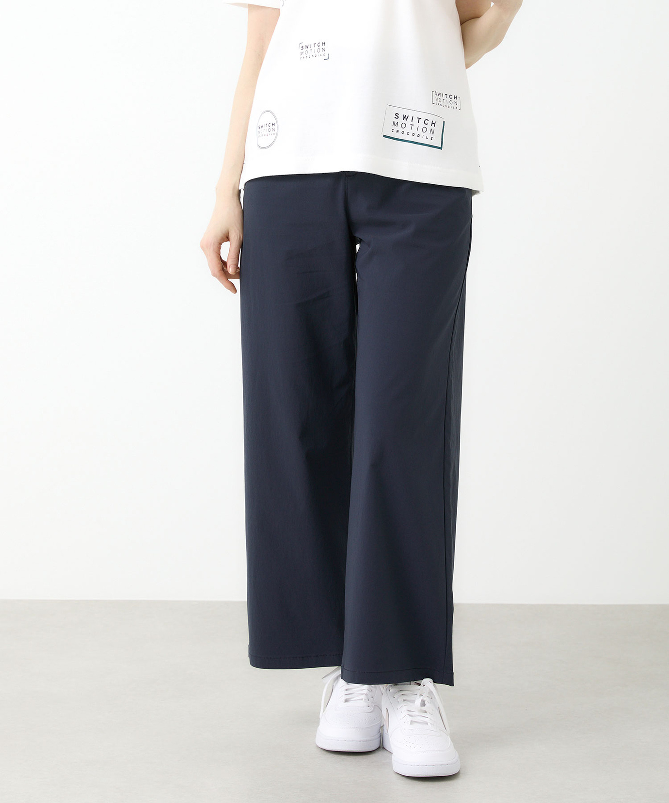 レディース ウエストゴム ワイド ストレッチ パンツ通販 [2005-54500