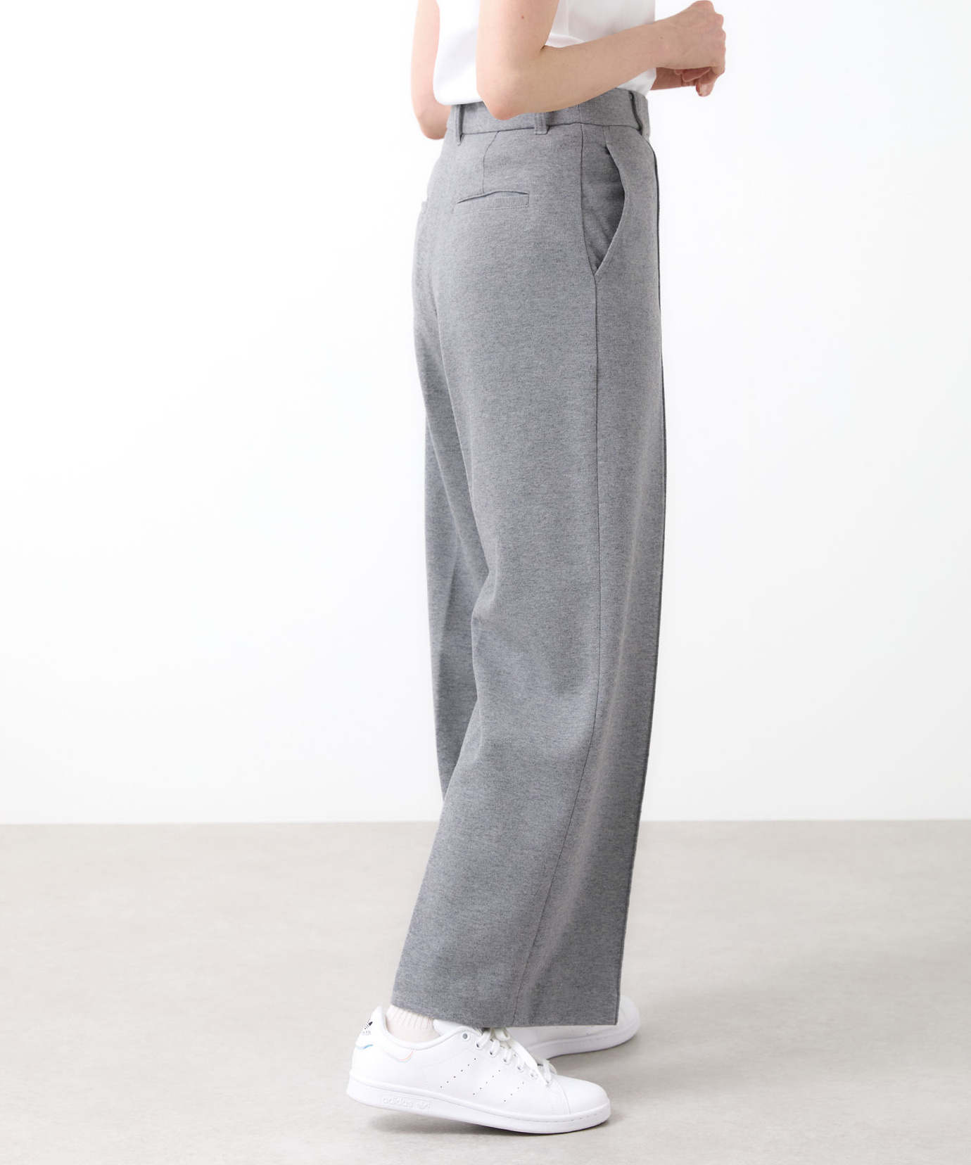 レディース ジャージ素材 セミワイド パンツ通販 [2005-55508