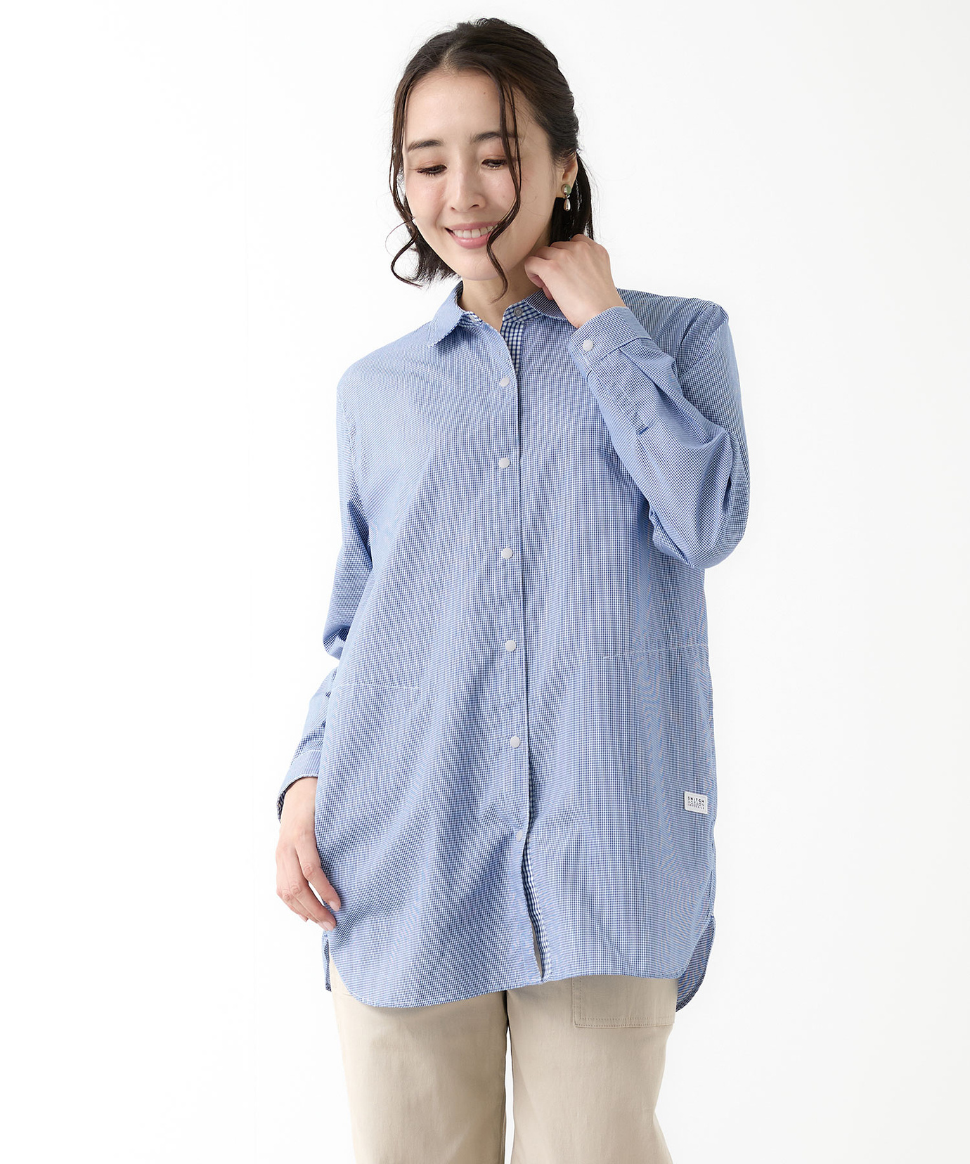 レディース ギンガムチェック シャツ チュニック通販 [2021-56700