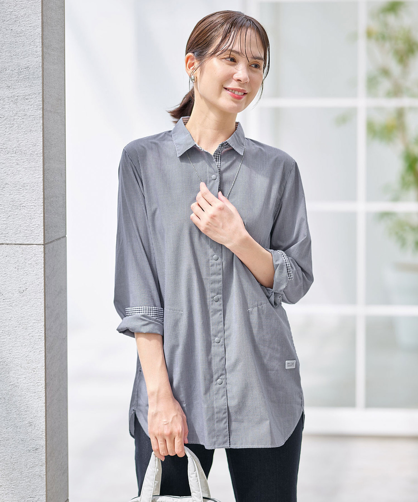 レディース ギンガムチェック シャツ チュニック通販 [2021-56700