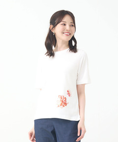 レディース 花柄 プリント Tシャツ通販 [0102-53228] - クロコダイル