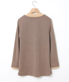 レディース 千鳥柄ドッキング デザインカットソー通販 [0102-56203