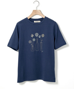 レディース フラワーモチーフ 半袖 Tシャツ通販 [0102-63209