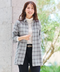 レディース 微起毛 チェック柄 チュニック【オンラインショップ限定