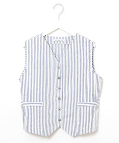 レディース コットンリネン Vネック ベスト【一部店舗限定】通販 [0201