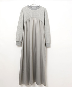 レディース サテンドッキング ギャザー ワンピース【一部店舗限定