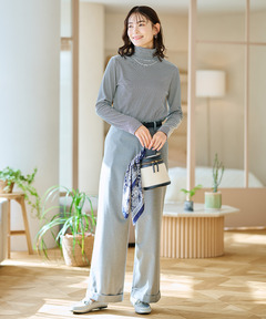 レディース 起毛 ストレッチ ハイネックカットソー通販 [0202-55261