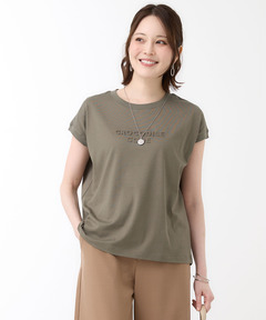 レディース フレンチスリーブ ロゴデザイン Tシャツ通販 [0202-64254