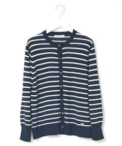 kolor ボーダー カーディガン size 3 navy white レディース ウールブレンド ボーダー カーディガン通販 [0203-45355