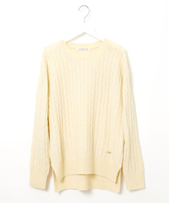 レディース ウールブレンド ケーブル柄 ニット【手洗いOK】通販 [0203