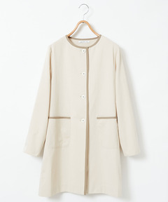 レディース ノーカラー パイピング コート通販 [0204-41450