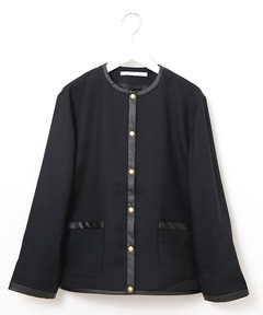レディース ウールライク ノーカラー ジャケット通販 [0204-45453