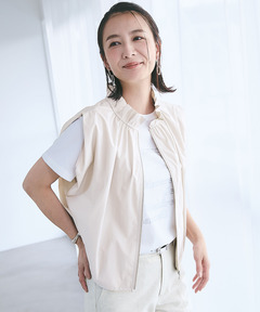 レディース ギャザー ブルゾン ジレ 【手洗いOK】通販 [0204-53454