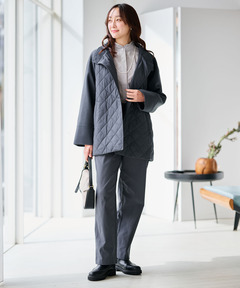 レディース 異素材 中綿キルティング ジャケット通販 [0204-57452