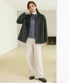 レディース ノーカラー ショート コート通販 [0204-57454