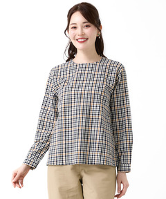レディース クロコダイルタータンチェック プルオーバー ブラウス通販