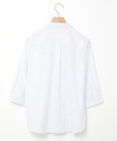 レディース ノンアイロン ストライプ柄 七分袖 ブラウス【シワになり