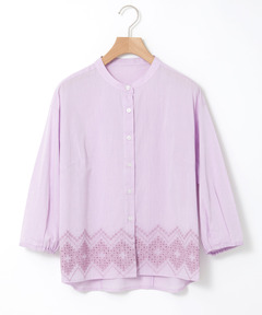 レディース コットン 裾刺繍 ブラウス通販 [0301-53106