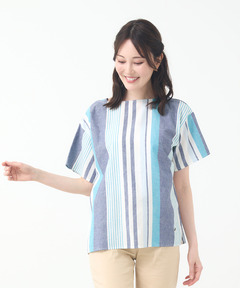 レディース スノーリネン ストライプ ブラウス【接触冷感】通販 [0301
