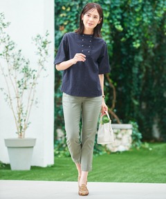 レディース ダブルボタン チェック ブラウス通販 [0301-54102