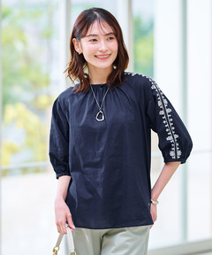 レディース 袖刺繍 プルオーバー ブラウス通販 [0301-63115