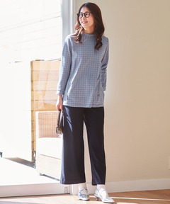 レディース チェック柄 ハイネック チュニック通販 [0302-51200