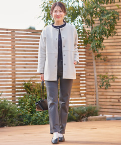 レディース ノーカラー キルト カットカーディガン通販 [0302-51202