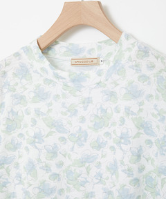 レディース 花柄 ハイネック 七分袖カットソー通販 [0302-53206