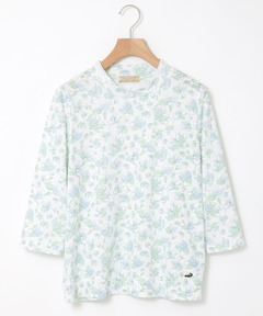 レディース 花柄 ハイネック 七分袖カットソー通販 [0302-53206