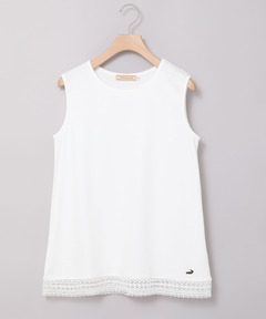 レディース コットン 裾レース タンクトップ【一部店舗限定】通販